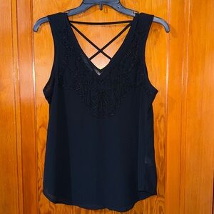 Maurices Black Top with Beaded Accents
